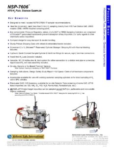 NSP-7606 H70 H2 Fuel Station Sampler cover
